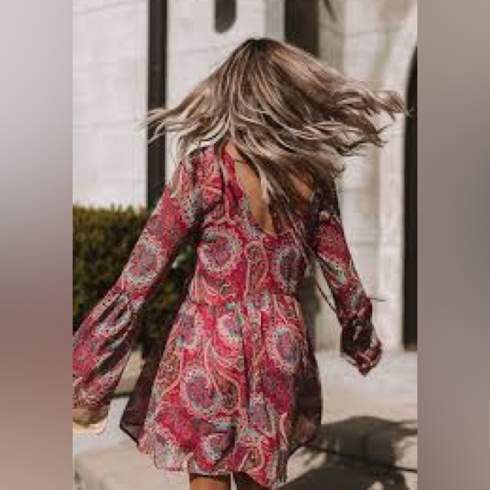 Adrienne Paisley Print Boho Dress Sz Small - Picture 4 of 14